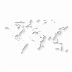 Poster - Stylized world map illustration in white pattern on a minimalist background.