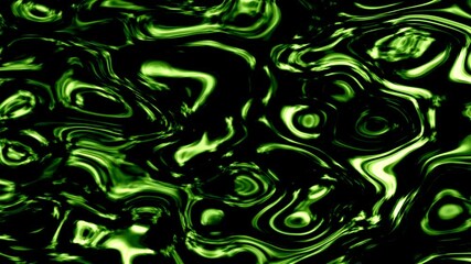 Wall Mural - green reflective liquid flow background 4k features green reflective liquid flowing and morphing for