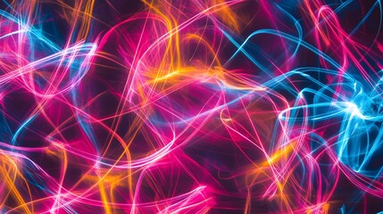 Poster - Dynamic light trails abstract art studio digital artwork colorful background close-up modern visual concept