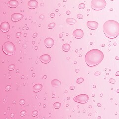 Poster - Close-up of droplets on a pink background, creating a fresh and vibrant atmosphere.