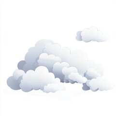 Poster - Fluffy white clouds floating against a bright white backdrop, creating a serene and airy mood.
