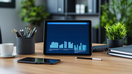 Aufkleber - Analyzing Business Data on Tablet