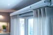 © Fenian - Modern motorized curtain system installed above a window, offering sleek, automated window treatments for any room.