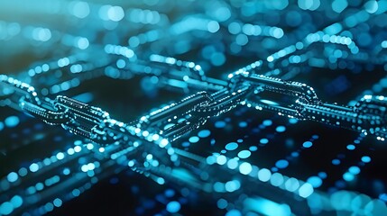 Poster - Digital ledger with transaction records, showing the transparency and immutability of blockchain technology