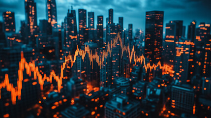 Poster - Cityscape Stock Market Surge 