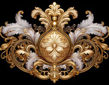 heraldic of rococo art isolated on transparent