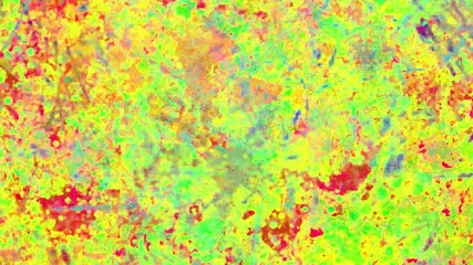 Wall Mural - paint splat yellow flight background 4k loop features splats of predominantly yellow and red paint a