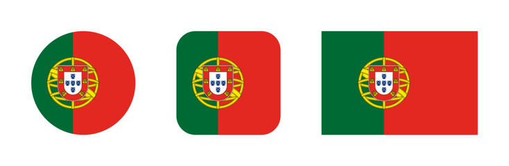 Wall Mural - Portugal flag icon set