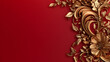 © The Origin 33 - Richly detailed red banner with ornate golden floral design elements
