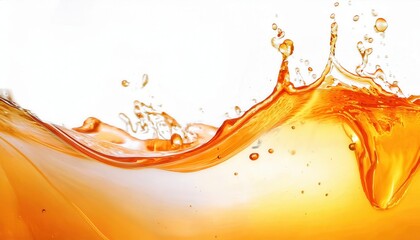 Poster - Golden Splash of Liquid in Motion Capturing Vivid Amber Hues with Dynamic Ripples and Bubbles, Perfect for Beverage or Oil Concepts

