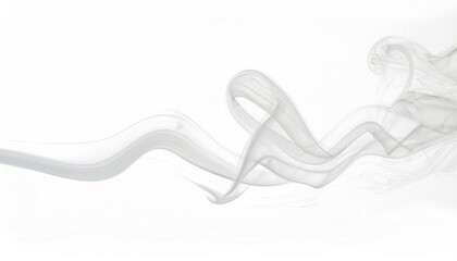 Poster - Ethereal swirling white smoke art on a minimalistic soft background for modern abstract design, relaxation, or creative inspiration

