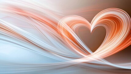 abstract fractal valentine's hearts with swirling light trails, vibrant and dynamic composition, dig
