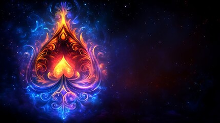 Wall Mural - Flaming Ace of Spades Cosmic Design Art