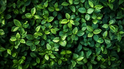 Poster - Close up of green leaves on a plant. The leaves are very green and are spread out in a way that makes the plant look full and lush