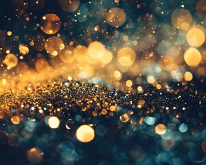 golden glitter: abstract bokeh background with vintage lights