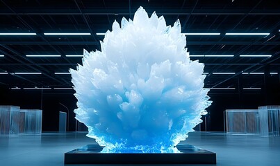 Poster - Ice Sculpture Creation, a mesmerizing display of an artist skillfully shaping intricate designs in ice, showcasing the beauty of craftsmanship over time.