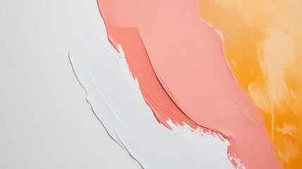 Minimalist composition featuring soft pastel color strokes on white background