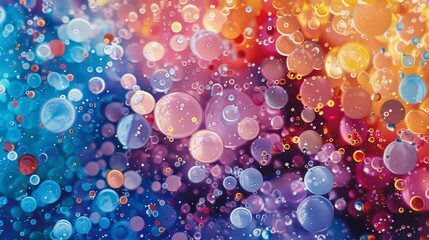 Poster - Colorful abstract background with bubbles created by water and light reflections