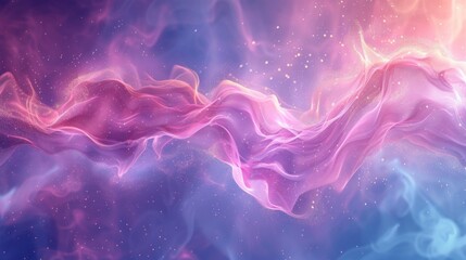 Poster - colorful waves of cosmic energy flow through space in a vibrant abstract display