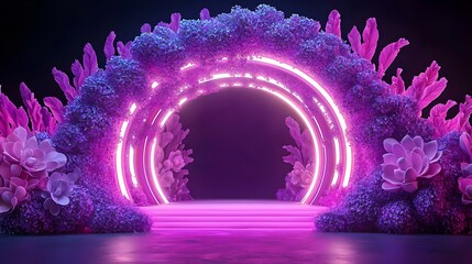 Poster - Vibrant Stage Performance, dynamic performers illuminated by colorful lights, capturing the energy and excitement of live entertainment.