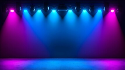 Poster - Vibrant stage performance, illuminated dancers in dynamic motion, expressive choreography, captivating audience engagement, theatrical energy.
