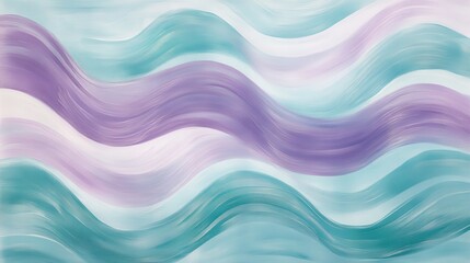 Poster - Soft pencil strokes create gentle waves in pastel colors across a serene background