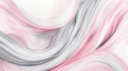 Aufkleber - Soft flowing ribbons of pencil strokes create a soothing abstract design in gentle pink and gray hues