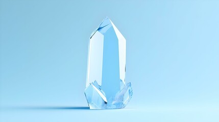 Poster - Minimalist Ice Crystal Icon, a sleek design showcasing an intricate ice crystal shape, emphasizing simplicity and elegance in cool tones.