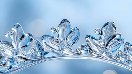 Poster - Intricate Ice Sculpture, a mesmerizing display of delicate patterns and shimmering textures, showcasing the artistry of skilled craftsmanship in frozen form.