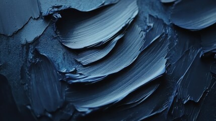 Poster - textured deep navy blue surface showcases dynamic brush strokes and artistic depth