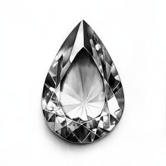 Poster - Intricate teardrop-shaped gemstone showcasing brilliant facets and reflective surfaces