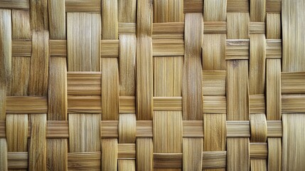Poster - Natural woven bamboo texture background wall design for eco-friendly interior decoration and crafts