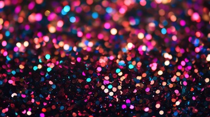 Poster - Colorful bokeh background with shimmering lights creating a vibrant and festive atmosphere suitable for celebrations and artistic projects
