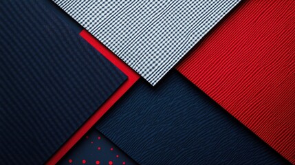 Leinwandbilder - Geometric banner background showcasing a vibrant combination of red, blue, and white textures for modern design applications
