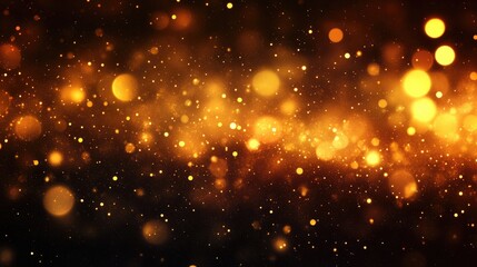 Poster - Sparkling golden bokeh light effect with a blurred background for festive or celebratory themes in photography and graphic design