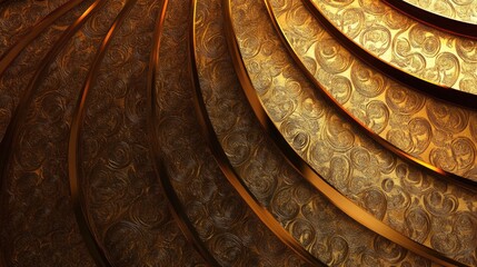 Poster - Elegant Abstract Gold Curved Patterns with Intricate Designs for Luxurious Backgrounds and Creative Inspirations