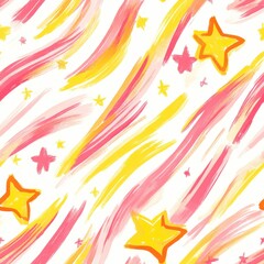 Aufkleber - Bold doodle cartoon drawings feature colorful stars and swirls on a bright background