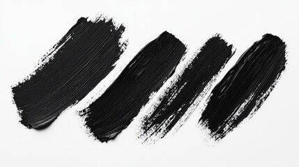 Leinwandbilder - Black Brush Stroke Mockup Overlay Set for Creative Design on Clean White Background