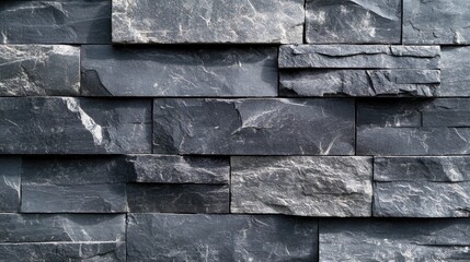 Poster - Textured Black Brick Wall with Modern Design Elements for Background Use