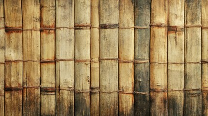 Poster - Bamboo Mat Rustic Texture Natural Handmade Craft Background for Design Use
