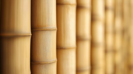 Poster - Textured bamboo strips arranged in parallel, showcasing natural patterns and tones for use in sustainable design and decorative projects.