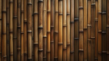 Poster - Bamboo texture wall background natural warm tones for eco-friendly design and interior decor applications