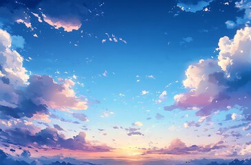 Canvas Print - Beautiful sky with clouds, beautiful blue sky, summer background