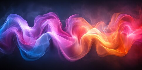 Poster - Abstract Colorful Wave: Glowing, Ethereal Smoke Design