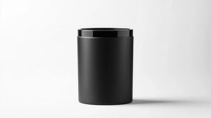 Poster - black candle jar mockup on minimalist white background for product presentation and branding use