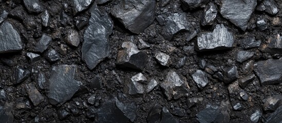 Poster - Black Coal and Stone Texture Background Ideal for Marketing Materials Featuring Empty Copyspace for Custom Text or Branding