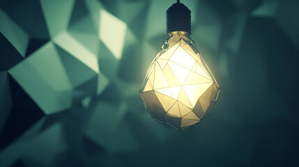Poster - hologram idea. a light bulb made of polygons, triangles of points and lines. the idea is a low poly 
