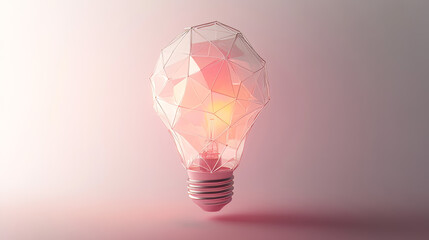 Poster - hologram idea. a light bulb made of polygons, triangles of points and lines. the idea is a low poly 