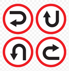 Poster - U turn symbol. eps 10.