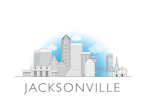 Jacksonville Florida skyline cityscape vector illustration